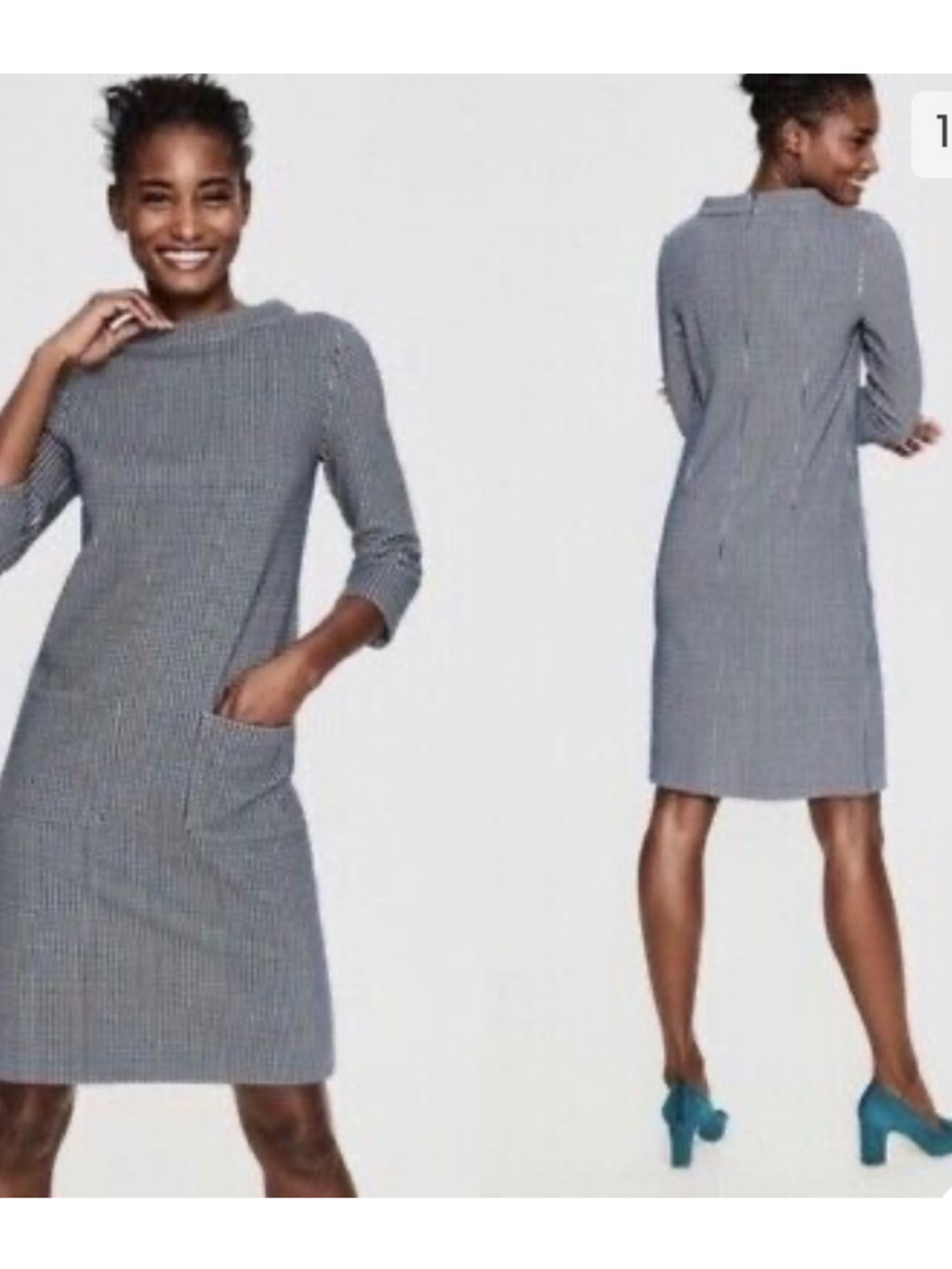 BODEN Opal Jersey Jacquard Houndstooth Retro Sheath Dress 8R